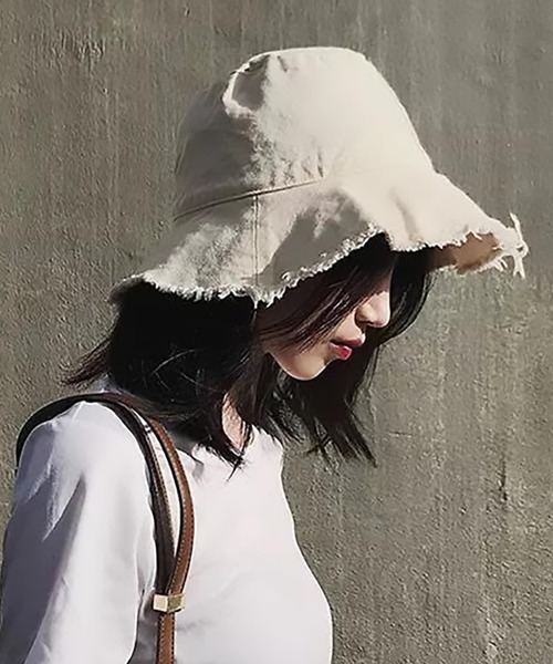 MAISON BREEZE（メゾンブリーズ）の「【MAISON BREEZE】リラックスコットンフリンジバケットHAT/UV対策（ハット・レディース・ブラック/ナチュラル/ネイビー/イエロー・FREE）」の15枚目の写真