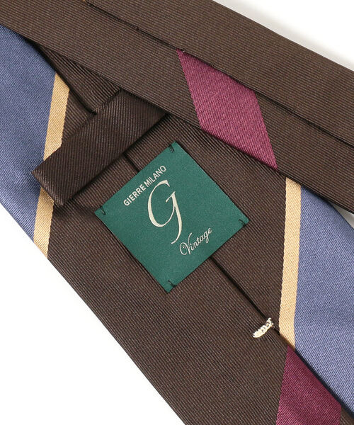 GIERRE MILANO Vintage ジエレ パネルストライプシルクタイ GIERRE MILANO Vintage ジエレ パネルストライプシルクタイ