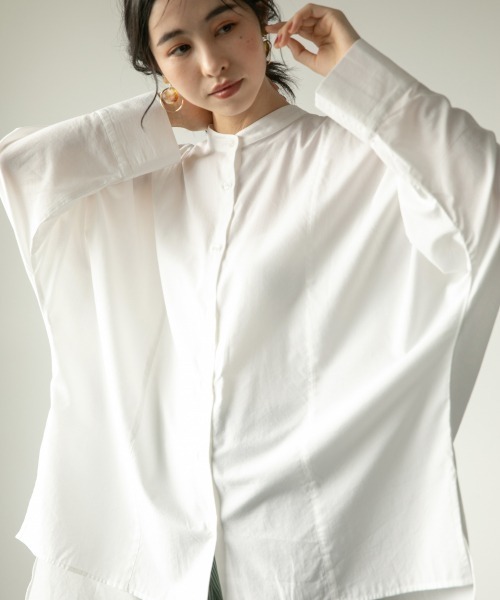 LOWRYS FARM（ローリーズファーム）の「バンドカラードルマンシャツ　893660（シャツ/ブラウス・レディース・ホワイト/ブラック/ブルー/イエロー・FREE）」の2枚目の写真