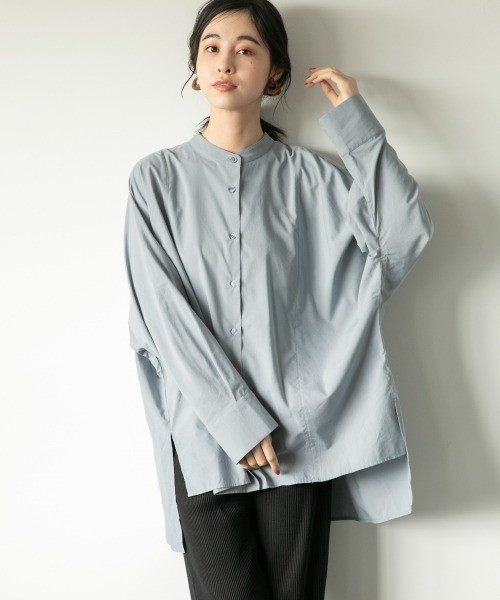 LOWRYS FARM（ローリーズファーム）の「バンドカラードルマンシャツ　893660（シャツ/ブラウス・レディース・ホワイト/ブラック/ブルー/イエロー・FREE）」の4枚目の写真