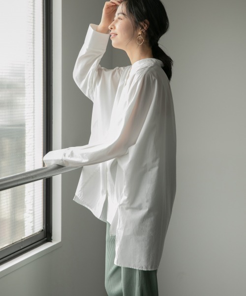 LOWRYS FARM（ローリーズファーム）の「バンドカラードルマンシャツ　893660（シャツ/ブラウス・レディース・ホワイト/ブラック/ブルー/イエロー・FREE）」の6枚目の写真