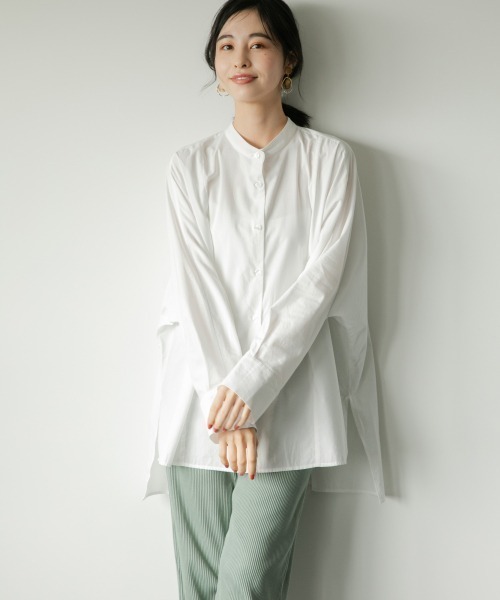 LOWRYS FARM（ローリーズファーム）の「バンドカラードルマンシャツ　893660（シャツ/ブラウス・レディース・ホワイト/ブラック/ブルー/イエロー・FREE）」の16枚目の写真