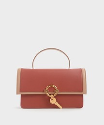メタリックアクセント トップハンドルバッグ / Metallic Accent Top Handle Bag