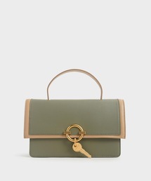 メタリックアクセント トップハンドルバッグ / Metallic Accent Top Handle Bag