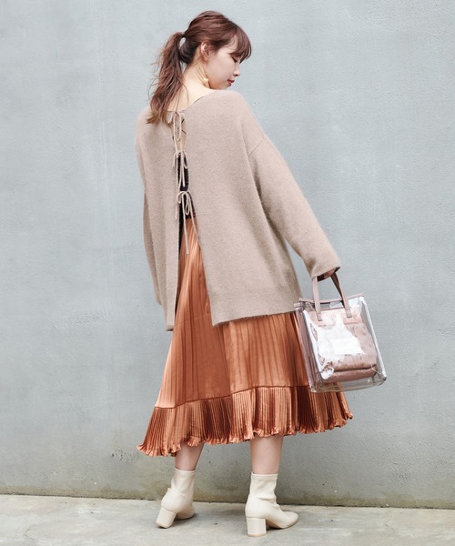 one after another NICE CLAUP（ワンアフターアナザーナイスクラップ）の「プリーツ切り替えフレアスカート（スカート・レディース・ブラック/モカ/ベージュ/ベージュ系その他/ダークオレンジ・FREE）」の20枚目の写真