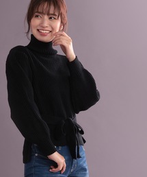 Ninarobe | パフスリーブウエストリボンニットトップス(ニット/セーター)