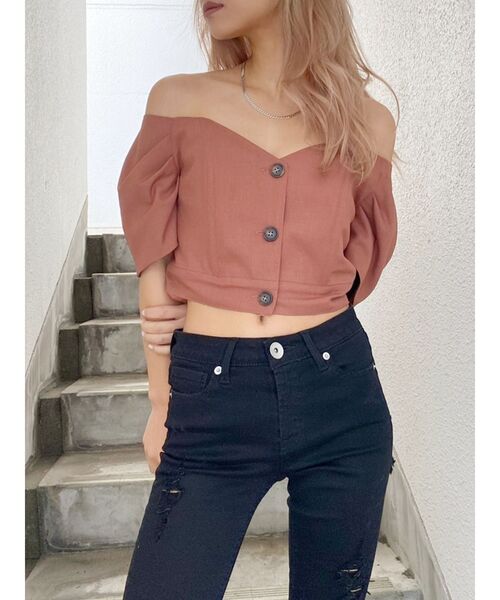 GYDA - コルセットオフショルトップス GYDA（ジェイダ）の「コルセットオフショルTOPS（シャツ