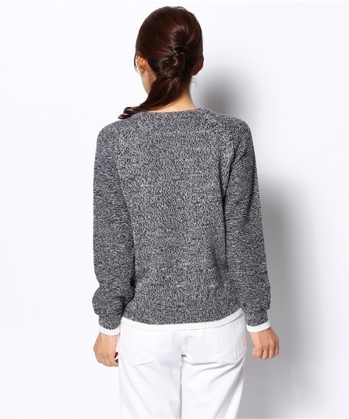 SHIPS for women（シップスフォーウィメン）の「テンジク　ミックスプルオーバー（ニット/セーター・レディース・ライトホワイト/ブルー/ブラック・36/38）」の6枚目の写真