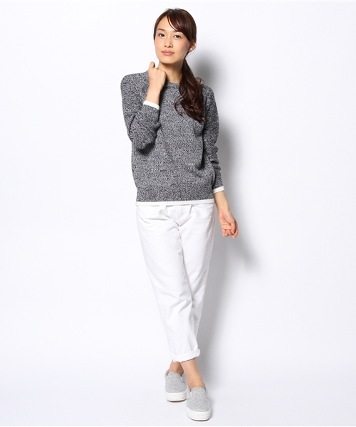 SHIPS for women（シップスフォーウィメン）の「テンジク　ミックスプルオーバー（ニット/セーター・レディース・ライトホワイト/ブルー/ブラック・36/38）」の7枚目の写真