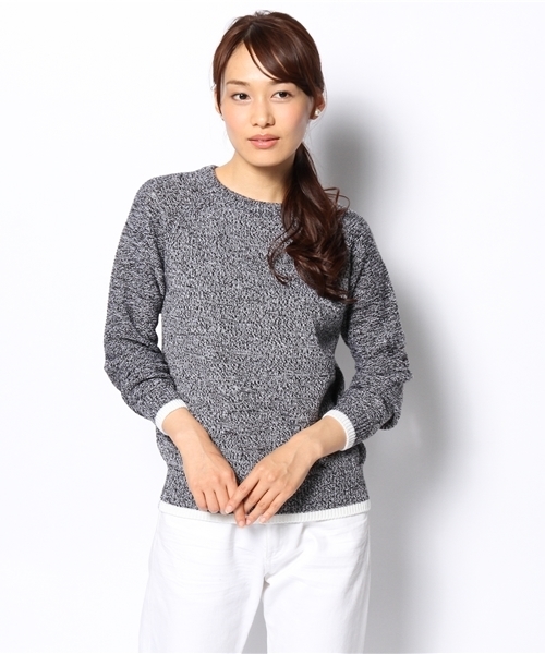 SHIPS for women（シップスフォーウィメン）の「テンジク　ミックスプルオーバー（ニット/セーター・レディース・ライトホワイト/ブルー/ブラック・36/38）」の14枚目の写真