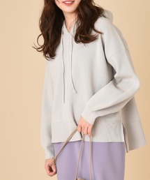 INTERPLANET | 【ＷＥＢ限定】編地切替フード付プルオーバー(ニット/セーター)