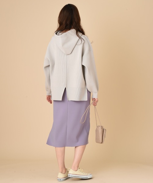 INTERPLANET（インタープラネット）の「【ＷＥＢ限定】編地切替フード付プルオーバー（ニット/セーター・レディース・パープル/ブラック/グレイッシュベージュ・FREE）」の13枚目の写真