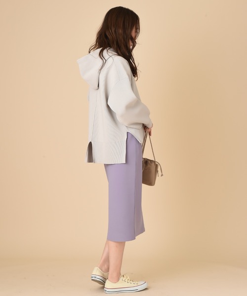 INTERPLANET（インタープラネット）の「【ＷＥＢ限定】編地切替フード付プルオーバー（ニット/セーター・レディース・パープル/ブラック/グレイッシュベージュ・FREE）」の14枚目の写真