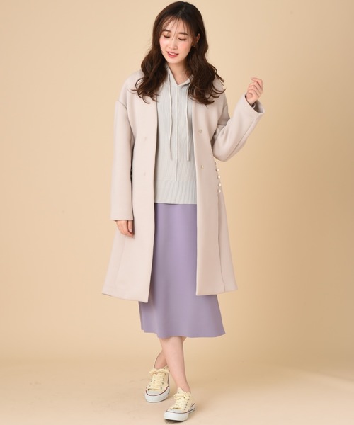 INTERPLANET（インタープラネット）の「【ＷＥＢ限定】編地切替フード付プルオーバー（ニット/セーター・レディース・パープル/ブラック/グレイッシュベージュ・FREE）」の15枚目の写真