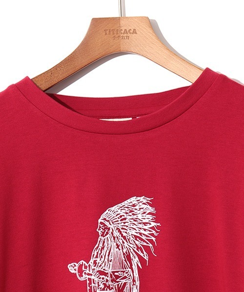 チチカカ（チチカカ）の「インディアンバイクTシャツ（Tシャツ/カットソー・メンズ・ホワイト/レッド・LARGE/MEDIUM）」の7枚目の写真