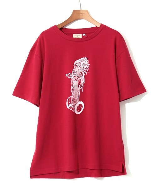 チチカカ（チチカカ）の「インディアンバイクTシャツ（Tシャツ/カットソー・メンズ・ホワイト/レッド・LARGE/MEDIUM）」の15枚目の写真