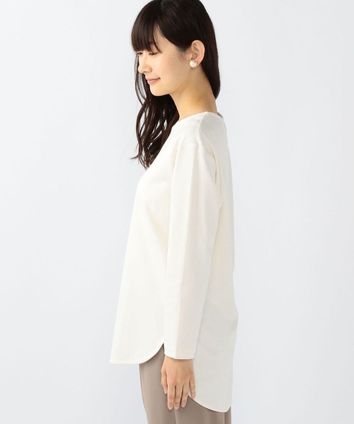 Petit Honfleur(プチオンフルール)の「ラウンドヘムプルオーバー(Tシャツ/カットソー・レディース・ラベンダー/グリーン/ホワイト・L/M)」の4枚目の写真