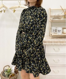 apres jour | フリルハイネックフラワーワンピース【ZOZOTOWN限定アイテム】(ワンピース)