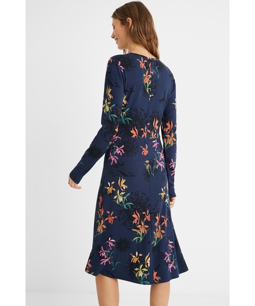Desigual(デシグアル)の「プリントジャカード ミディワンピース(ワンピース・レディース・ブルー・2L/L/M/S/SS)」の4枚目の写真
