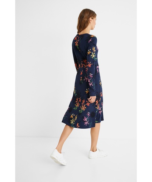 Desigual(デシグアル)の「プリントジャカード ミディワンピース(ワンピース・レディース・ブルー・2L/L/M/S/SS)」の3枚目の写真