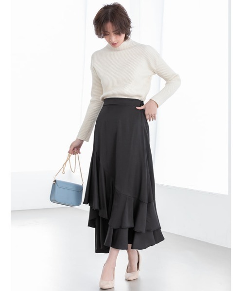 fifth（フィフス）の「イレギュラーヘムフリルスカート（スカート・レディース・ブラック/ブラウン・MEDIUM）」の2枚目の写真