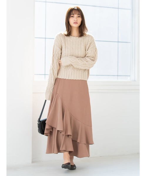 fifth（フィフス）の「イレギュラーヘムフリルスカート（スカート・レディース・ブラック/ブラウン・MEDIUM）」の7枚目の写真