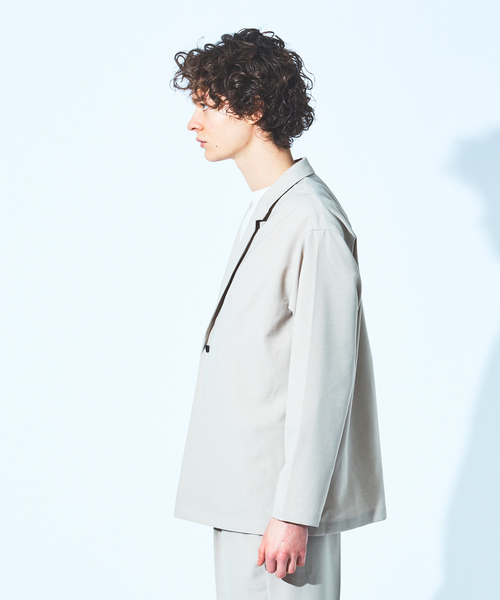 MYSELF ABAHOUSE(マイセルフアバハウス)の「【MYSELF ABAHOUSE/セットアップ対応】ポリトロ ツイル 1ボタンジャケット(テーラードジャケット・メンズ・ブラック/ベージュ/サックスブルー/グレイッシュベージュ・46/48)」の21枚目の写真