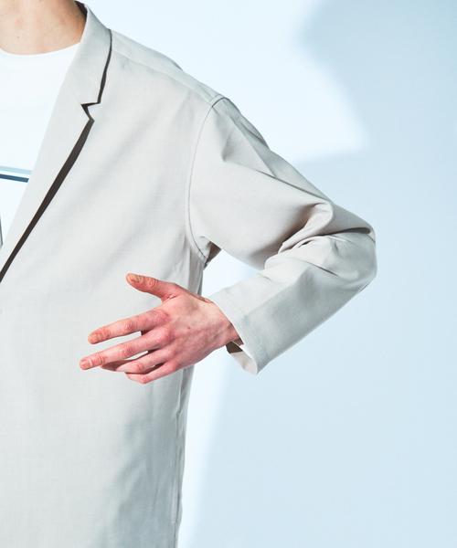 MYSELF ABAHOUSE(マイセルフアバハウス)の「【MYSELF ABAHOUSE/セットアップ対応】ポリトロ ツイル 1ボタンジャケット(テーラードジャケット・メンズ・ブラック/ベージュ/サックスブルー/グレイッシュベージュ・46/48)」の18枚目の写真