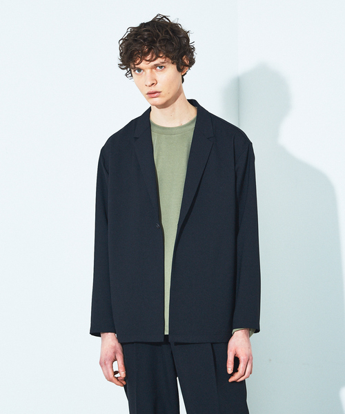 MYSELF ABAHOUSE(マイセルフアバハウス)の「【MYSELF ABAHOUSE/セットアップ対応】ポリトロ ツイル 1ボタンジャケット(テーラードジャケット・メンズ・ブラック/ベージュ/サックスブルー/グレイッシュベージュ・46/48)」の7枚目の写真