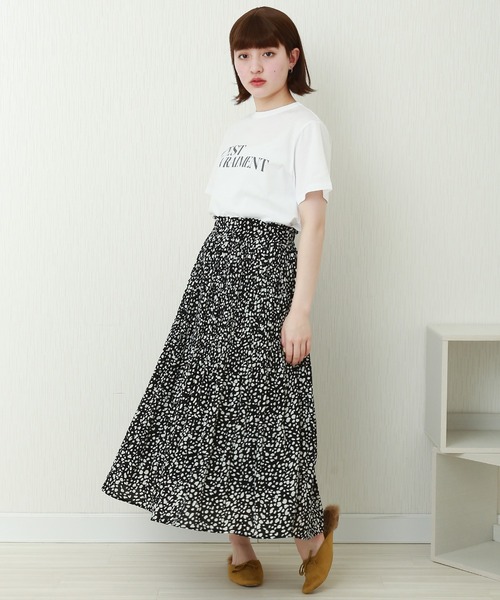 CHARM BERRY TIC（チャームベリーチック）の「ダルメシアン　ウエストフリル　ケシプリーツスカート（スカート・レディース・ブラック/オフホワイト・M）」の3枚目の写真