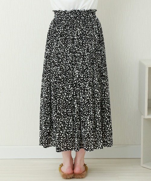 CHARM BERRY TIC（チャームベリーチック）の「ダルメシアン　ウエストフリル　ケシプリーツスカート（スカート・レディース・ブラック/オフホワイト・M）」の5枚目の写真