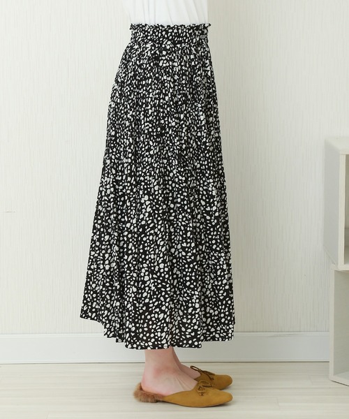 CHARM BERRY TIC（チャームベリーチック）の「ダルメシアン　ウエストフリル　ケシプリーツスカート（スカート・レディース・ブラック/オフホワイト・M）」の9枚目の写真