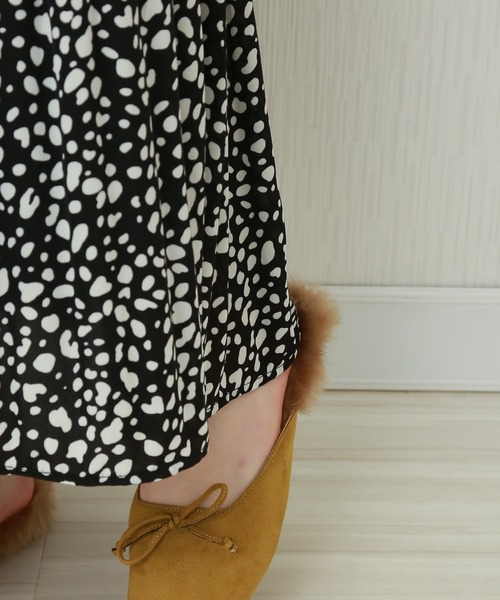 CHARM BERRY TIC（チャームベリーチック）の「ダルメシアン　ウエストフリル　ケシプリーツスカート（スカート・レディース・ブラック/オフホワイト・M）」の11枚目の写真
