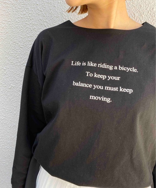 LUGIVA(ルギヴァ)の「布帛切替ロングTシャツ(Tシャツ/カットソー・レディース・チャコールグレー/ブラック/オフホワイト・M)」の2枚目の写真