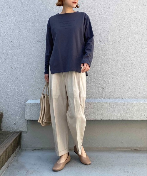 LUGIVA(ルギヴァ)の「布帛切替ロングTシャツ(Tシャツ/カットソー・レディース・チャコールグレー/ブラック/オフホワイト・M)」の17枚目の写真