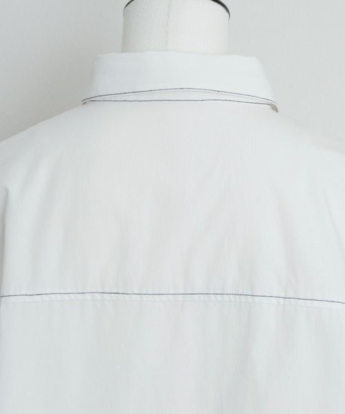 SHEER flow（シアーフロウ）の「【インフルエンサーMARIKA プロデュースアイテム】ステッチオーバーサイズシャツ（シャツ/ブラウス・レディース・オフホワイト・FREE）」の14枚目の写真