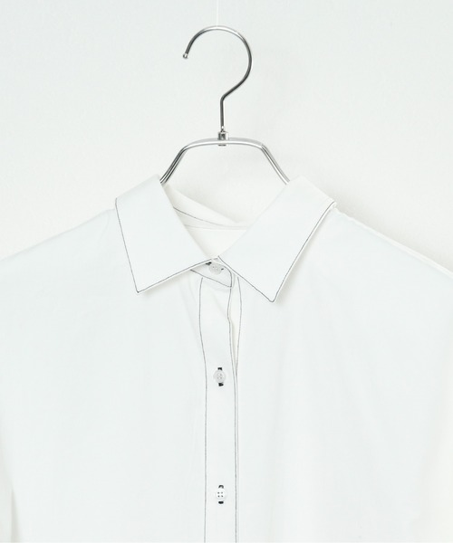 SHEER flow（シアーフロウ）の「【インフルエンサーMARIKA プロデュースアイテム】ステッチオーバーサイズシャツ（シャツ/ブラウス・レディース・オフホワイト・FREE）」の17枚目の写真