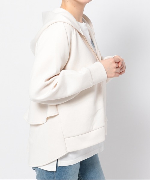 GLOBAL WORK（グローバルワーク）の「ハンサム美人フリルZIPパーカー【EASY DRY】/933940（パーカー・レディース・ホワイト/アイボリー/ブラック・MEDIUM/LARGE）」の11枚目の写真