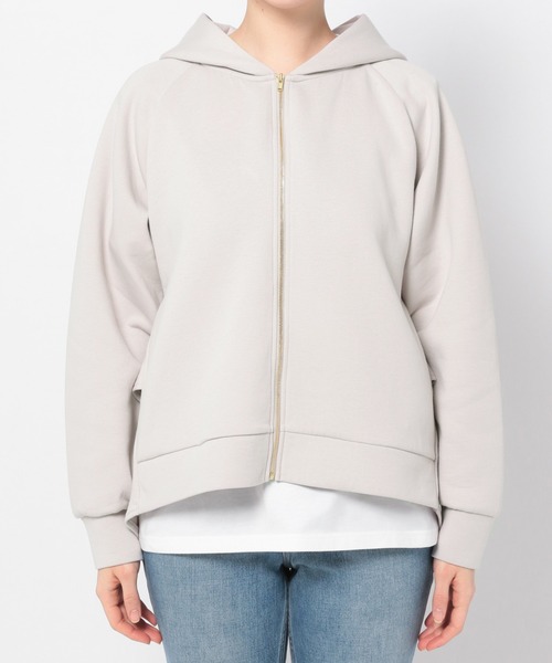 GLOBAL WORK（グローバルワーク）の「ハンサム美人フリルZIPパーカー【EASY DRY】/933940（パーカー・レディース・ホワイト/アイボリー/ブラック・MEDIUM/LARGE）」の14枚目の写真