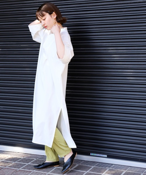 libelle more(リベル モア)の「TRリネンタッチ カフタンワンピース(ワンピース・レディース・ホワイト/ブルー/ブラック・FREE)」の4枚目の写真