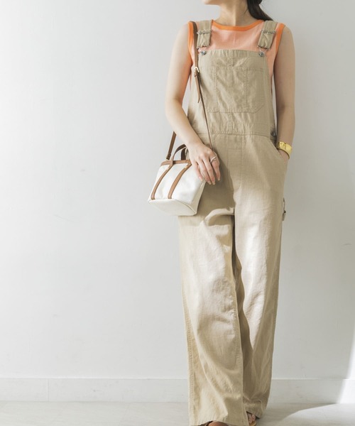 URBAN RESEARCH（アーバンリサーチ）の「コットンリネンオーバーオール（サロペット/オーバーオール・レディース・ブラック/ベージュ・36/38）」の14枚目の写真