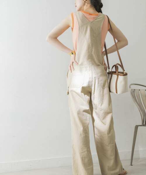 URBAN RESEARCH（アーバンリサーチ）の「コットンリネンオーバーオール（サロペット/オーバーオール・レディース・ブラック/ベージュ・36/38）」の15枚目の写真