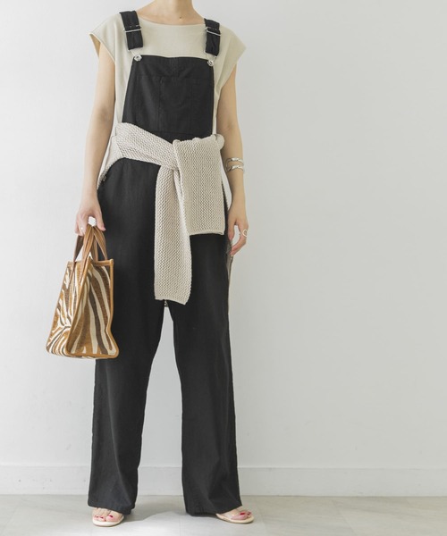 URBAN RESEARCH（アーバンリサーチ）の「コットンリネンオーバーオール（サロペット/オーバーオール・レディース・ブラック/ベージュ・36/38）」の18枚目の写真