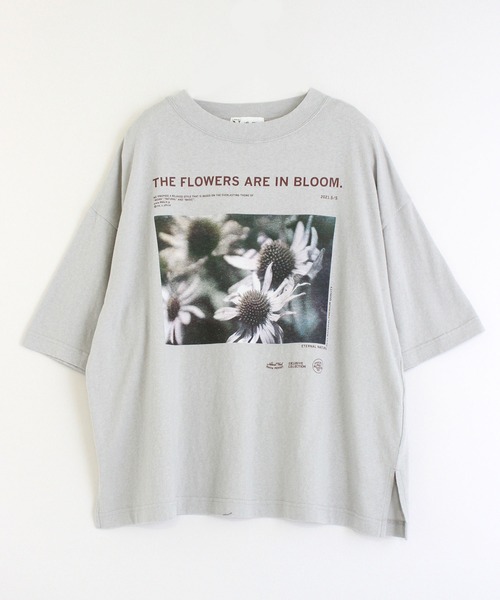 RNA-N（アールエヌエーエヌ）の「M1638 21/-リサイクルフラワーTシャツ（Tシャツ/カットソー・レディース・ベージュ/グレー/オフホワイト・MEDIUM）」の12枚目の写真