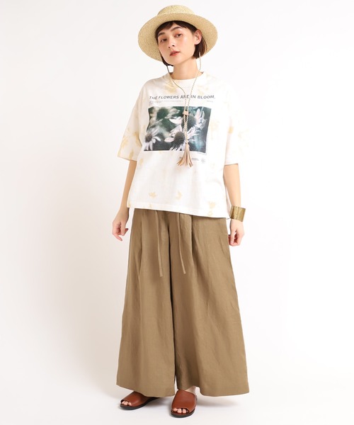 RNA-N（アールエヌエーエヌ）の「M1638 21/-リサイクルフラワーTシャツ（Tシャツ/カットソー・レディース・ベージュ/グレー/オフホワイト・MEDIUM）」の15枚目の写真