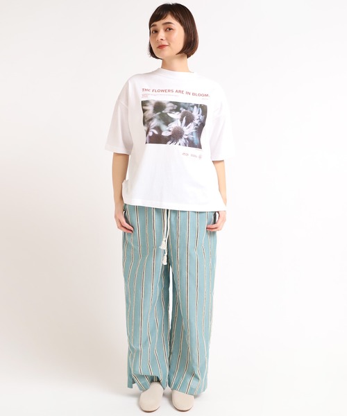 RNA-N（アールエヌエーエヌ）の「M1638 21/-リサイクルフラワーTシャツ（Tシャツ/カットソー・レディース・ベージュ/グレー/オフホワイト・MEDIUM）」の20枚目の写真