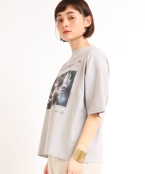 RNA-N（アールエヌエーエヌ）の「M1638 21/-リサイクルフラワーTシャツ（Tシャツ/カットソー・レディース・ベージュ/グレー/オフホワイト・MEDIUM）」の18枚目の写真