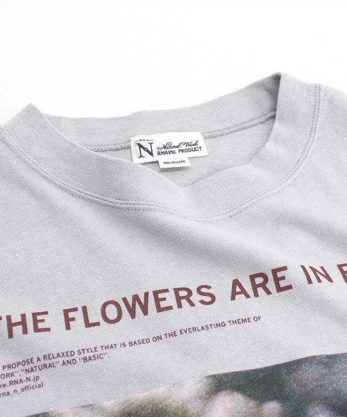 RNA-N（アールエヌエーエヌ）の「M1638 21/-リサイクルフラワーTシャツ（Tシャツ/カットソー・レディース・ベージュ/グレー/オフホワイト・MEDIUM）」の16枚目の写真
