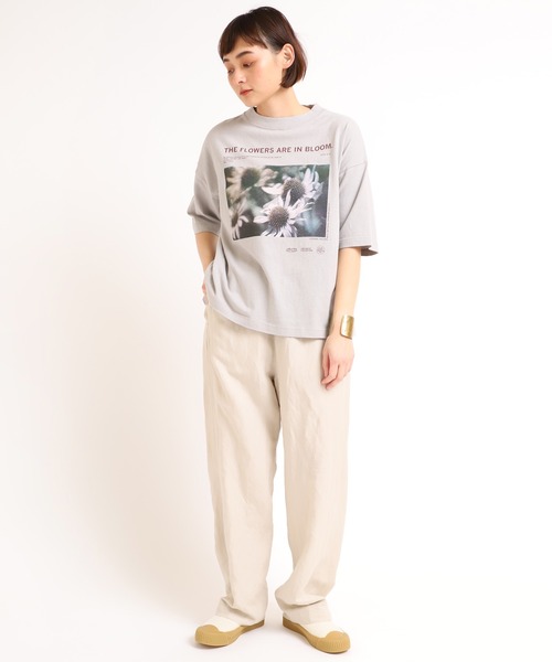 RNA-N（アールエヌエーエヌ）の「M1638 21/-リサイクルフラワーTシャツ（Tシャツ/カットソー・レディース・ベージュ/グレー/オフホワイト・MEDIUM）」の21枚目の写真