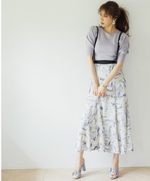 サス付きグラフィックプリントスカート